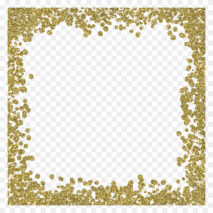 3600x3600 Banner Transparent Stock Wedding Invitation Glitter Golden Glitter Frame HD PNG Download