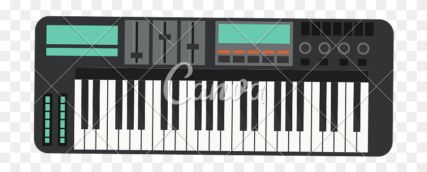 710x278 Banner With Colored Piano Keys Transparent Teclado Electronico Dibujo, Gate, Electronics, Keyboard HD PNG Download