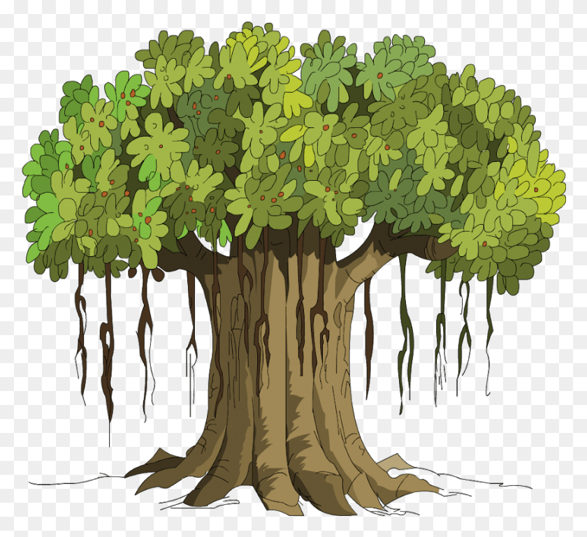 865x787 Дерево Баньян - Национальное Дерево Индии Дуб Гамбель, Растение, Динозавр, Рептилия Png Скачать