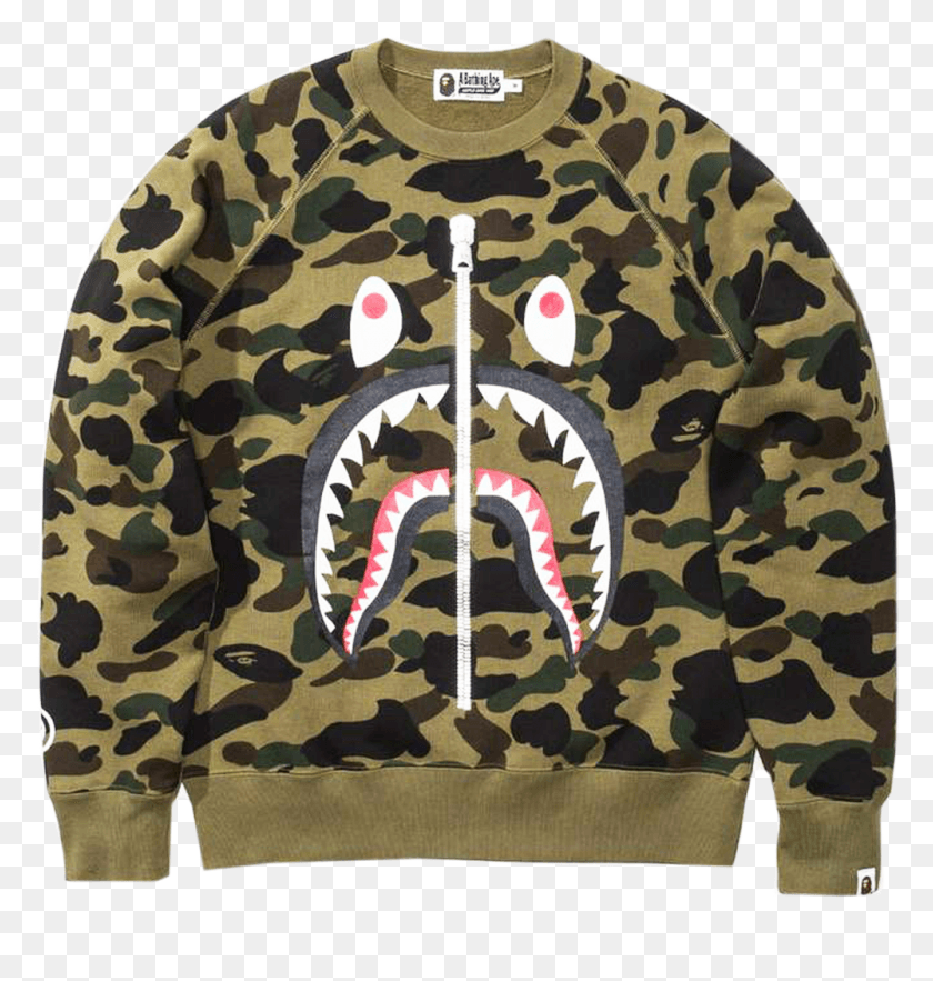 999x1055 Bape Full 1st Camo Shark Yellow Tee L Bape Hoodie Transparent Background, Clothing, Apparel, Rug HD PNG Download