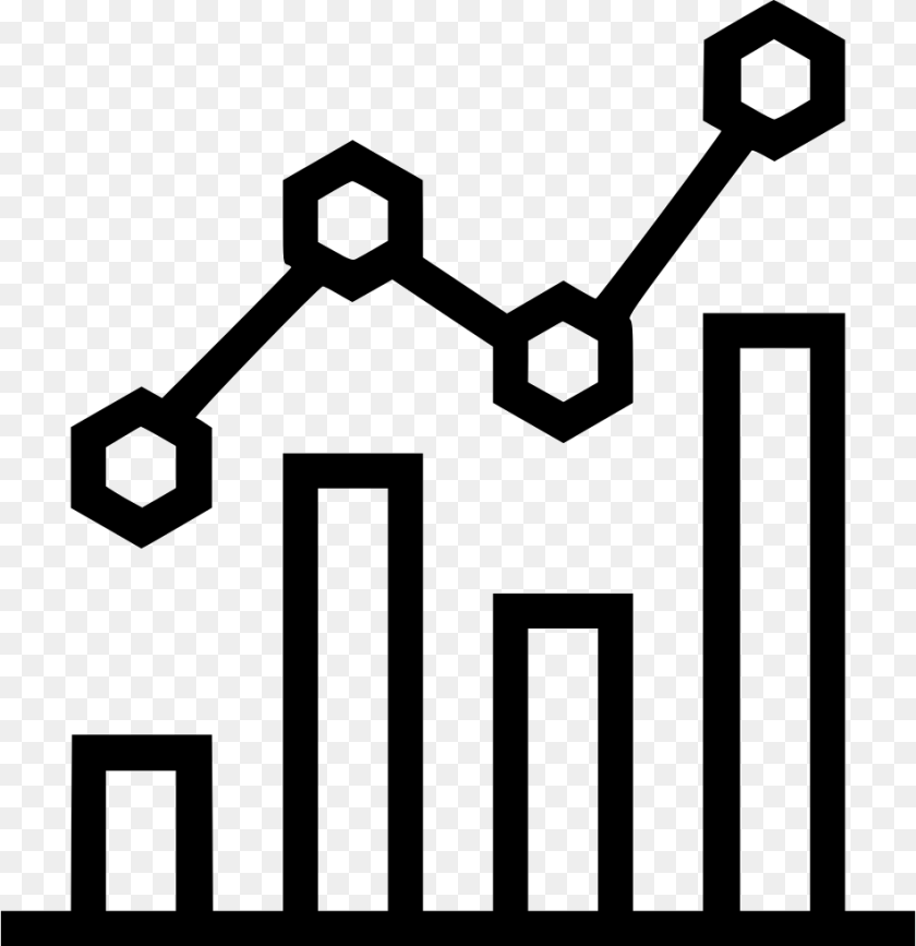 Bar Line Chart Report Analytics Statistic Icon Fence Sticker PNG