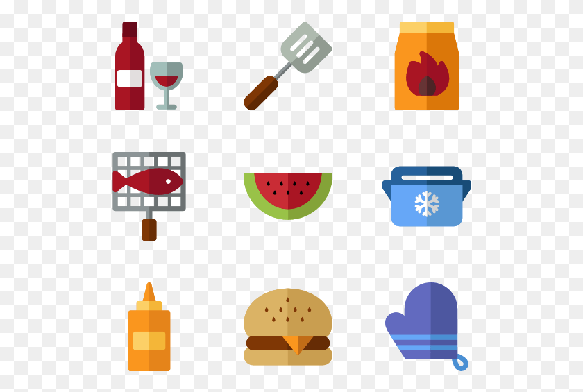 518x505 Barbecue Set Cook Vector Icon, Plant, Food, Fruit HD PNG Download