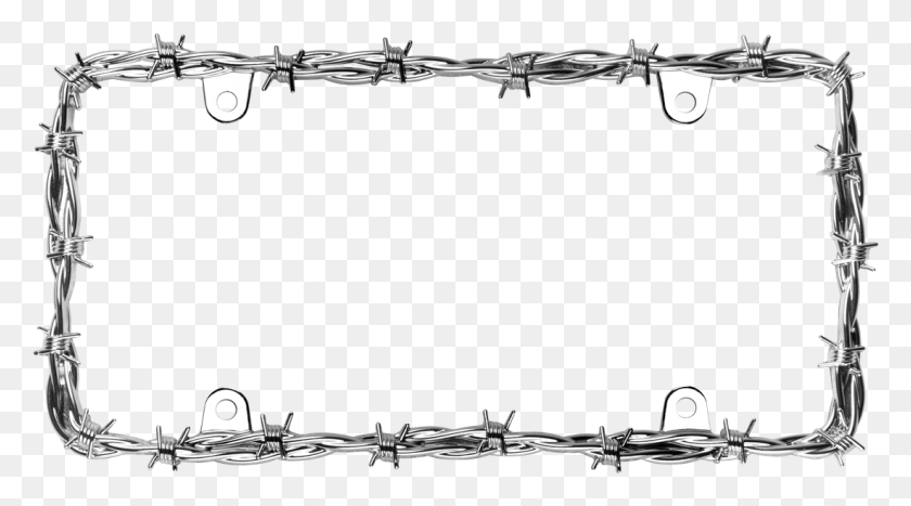 1101x575 Barbed Wire Ii Chrome Chrome Barbed Wire Border, Wire, Bow HD PNG Download
