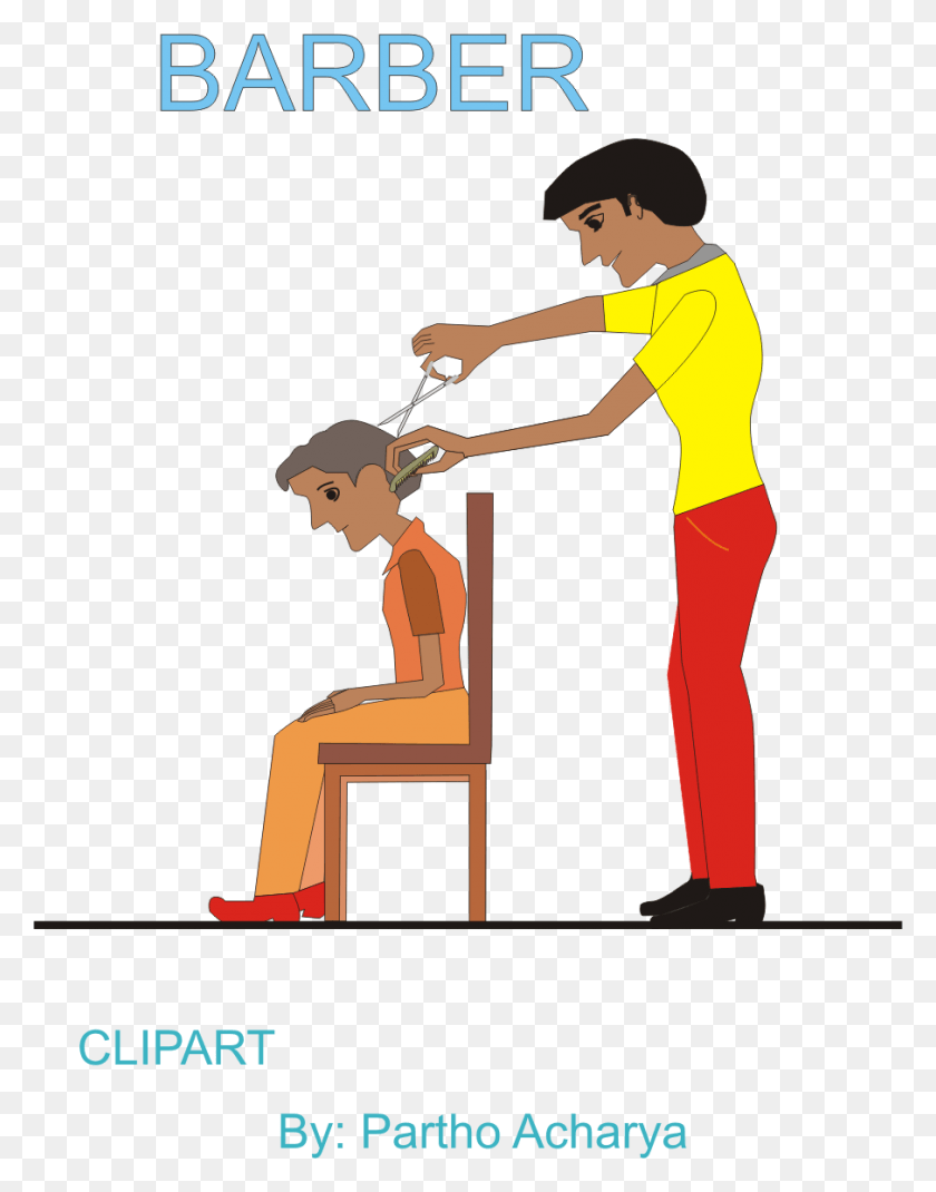 905x1172 Barber Clipart Barber Equipment Indian Hair Cutter Clipart, Person, Human, Sitting HD PNG Download