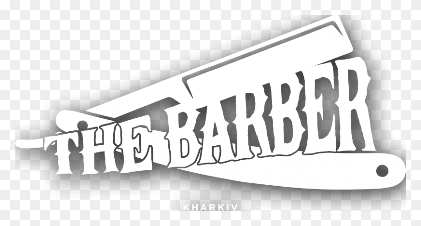 808x407 Barber Knife Monochrome, Text, Alphabet, Number HD PNG Download