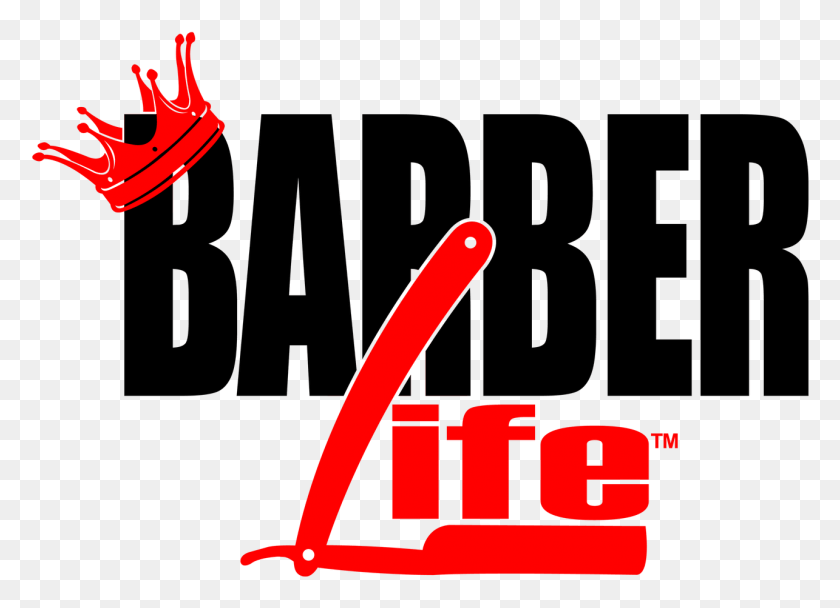 1285x904 Barber Life Logo, Text, Symbol, Trademark HD PNG Download