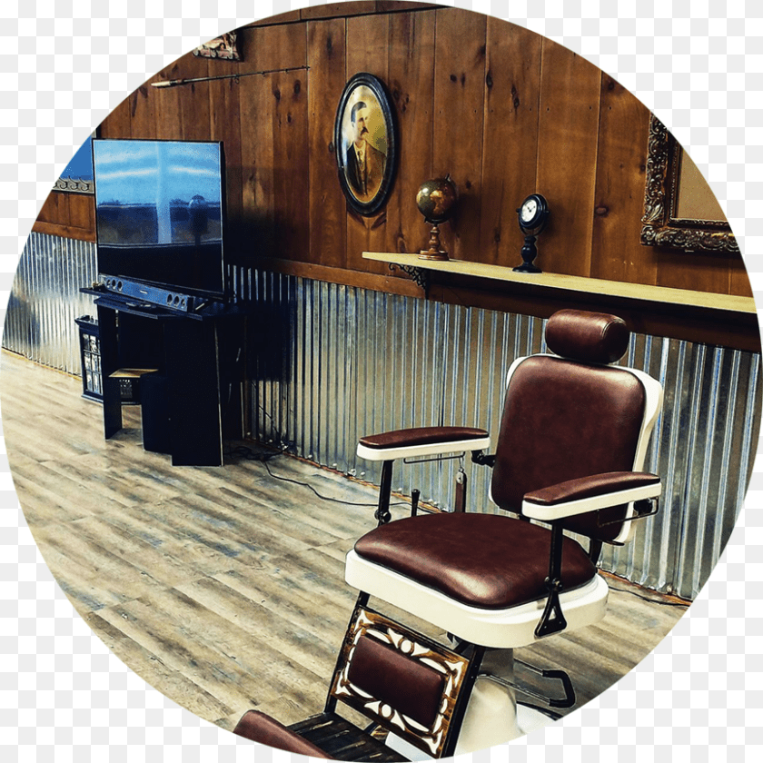 864x864 Barber Shop Amp Shave Company Chair, Indoors, Barbershop, Interior Design, Furniture Transparent PNG