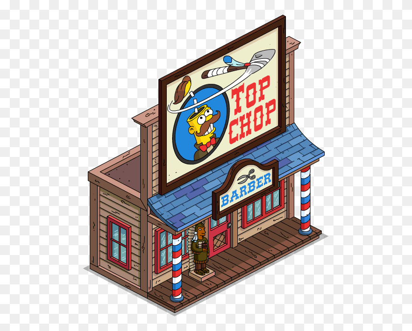 501x615 Descargar Png Peluquería Los Simpson Peluquería, Edificio, Pac Man, Boca De Incendios Hd Png