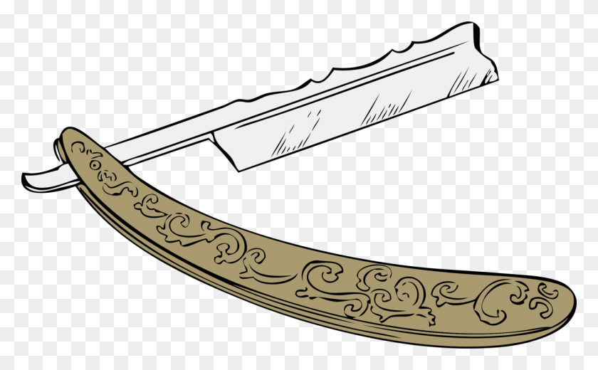 1269x750 Barbershop Pole Source Straight Razor Clipart, Weapon, Weaponry, Blade HD PNG Download
