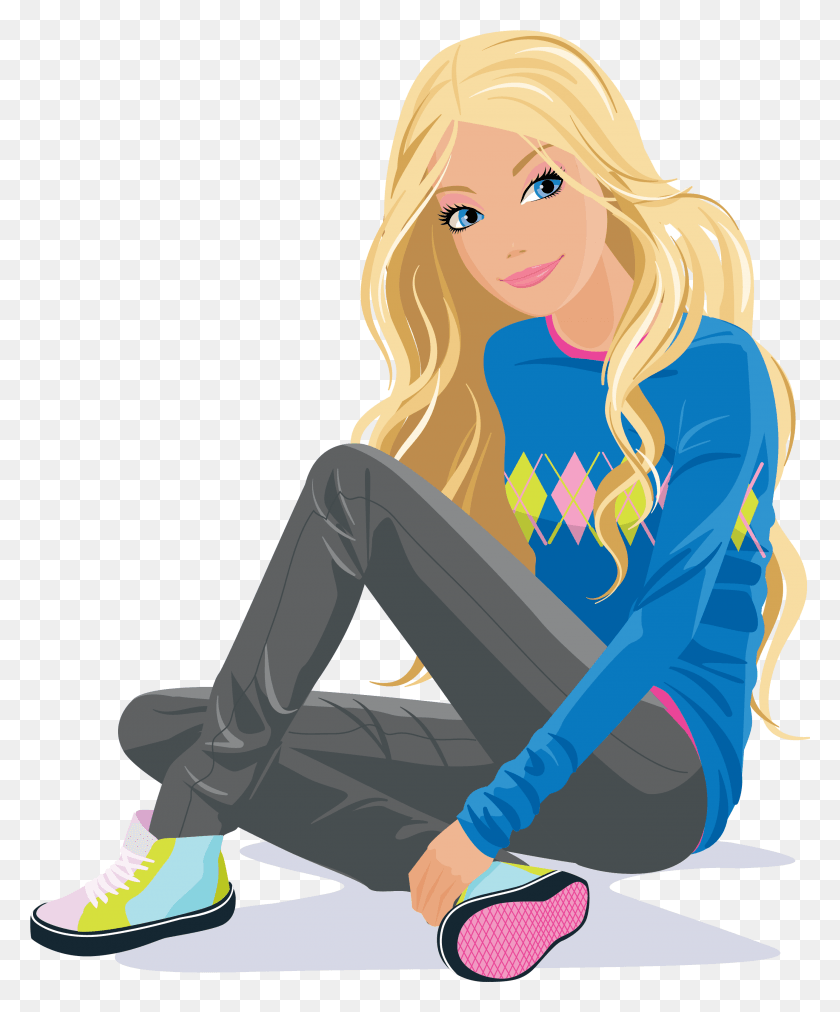 2613x3191 Barbie Barbie Vector, Sitting, Person, Pants HD PNG Download