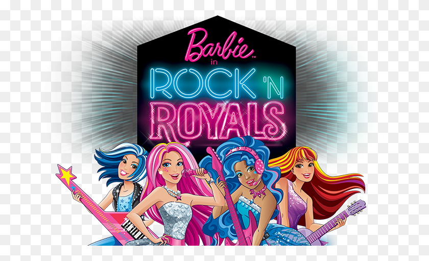 704x451 Barbie Rock Barbie Rock N Royals, Guitar, Leisure Activities, Musical Instrument HD PNG Download