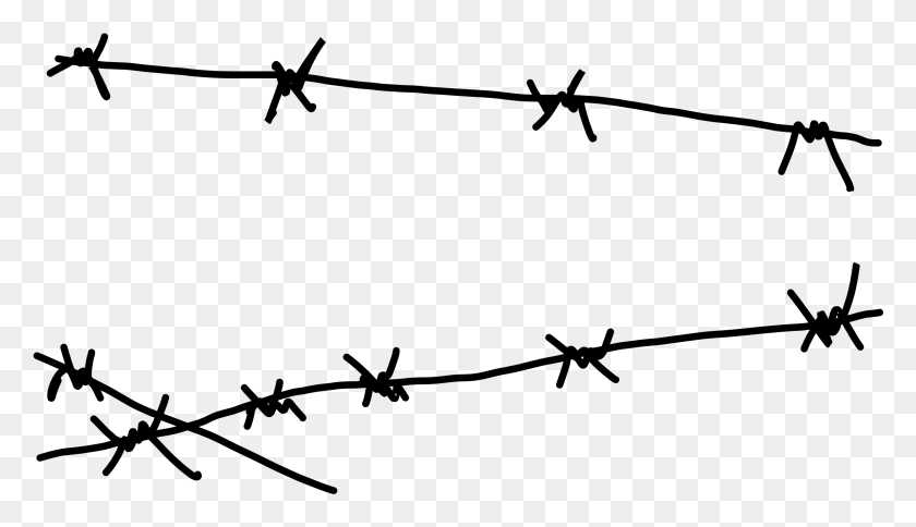 2395x1302 Barbwire Easy Barb Wire Drawing, Серый, World Of Warcraft Hd Png Скачать
