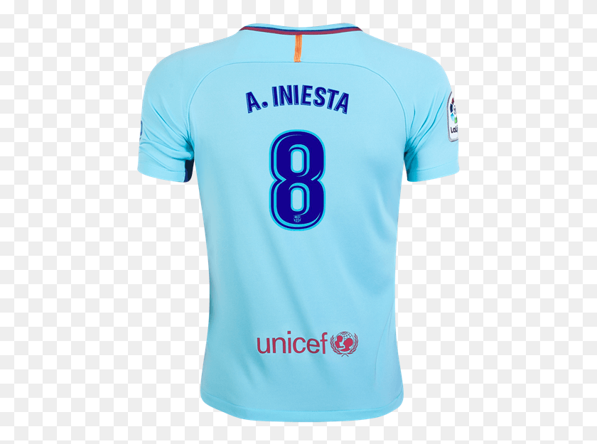 455x565 Barcelona 1718 Away Youth Kit A Sane Jersey Number, Clothing, Apparel, Shirt HD PNG Download