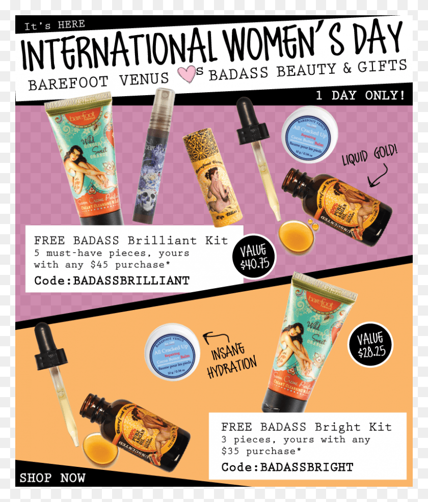 800x950 Barefoot Venus Canada International Women39s Day March Lip Gloss, Poster, Advertisement, Flyer HD PNG Download