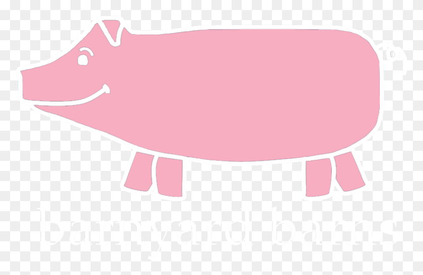 825x516 Barnyard Barns Pink Pig White Outline Domestic Pig, Axe, Tool, Sunglasses HD PNG Download