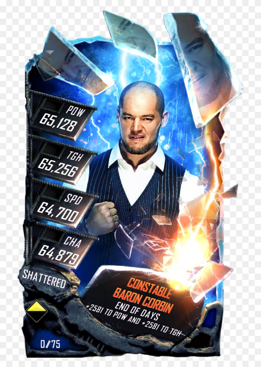 732x1120 Baroncorbin S5 24 Shattered Wwe Supercard Shattered Pro, Poster, Advertisement, Person HD PNG Download