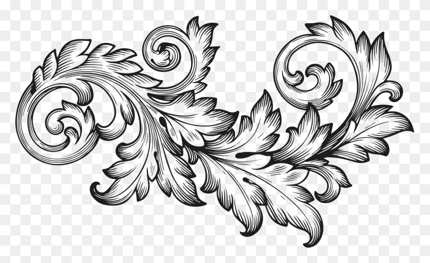 1214x708 Baroque Vector Ornamental Foglia Di Acanto Disegno, Graphics, Floral Design HD PNG Download