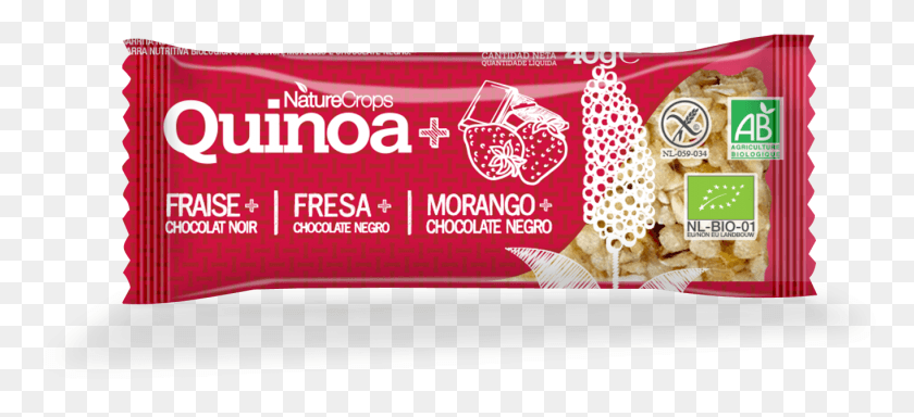 1364x567 Descargar Png Barrita Quinoa Chocolate Y Fresa Bio Energy Bar, Texto, Publicidad, Papel Hd Png