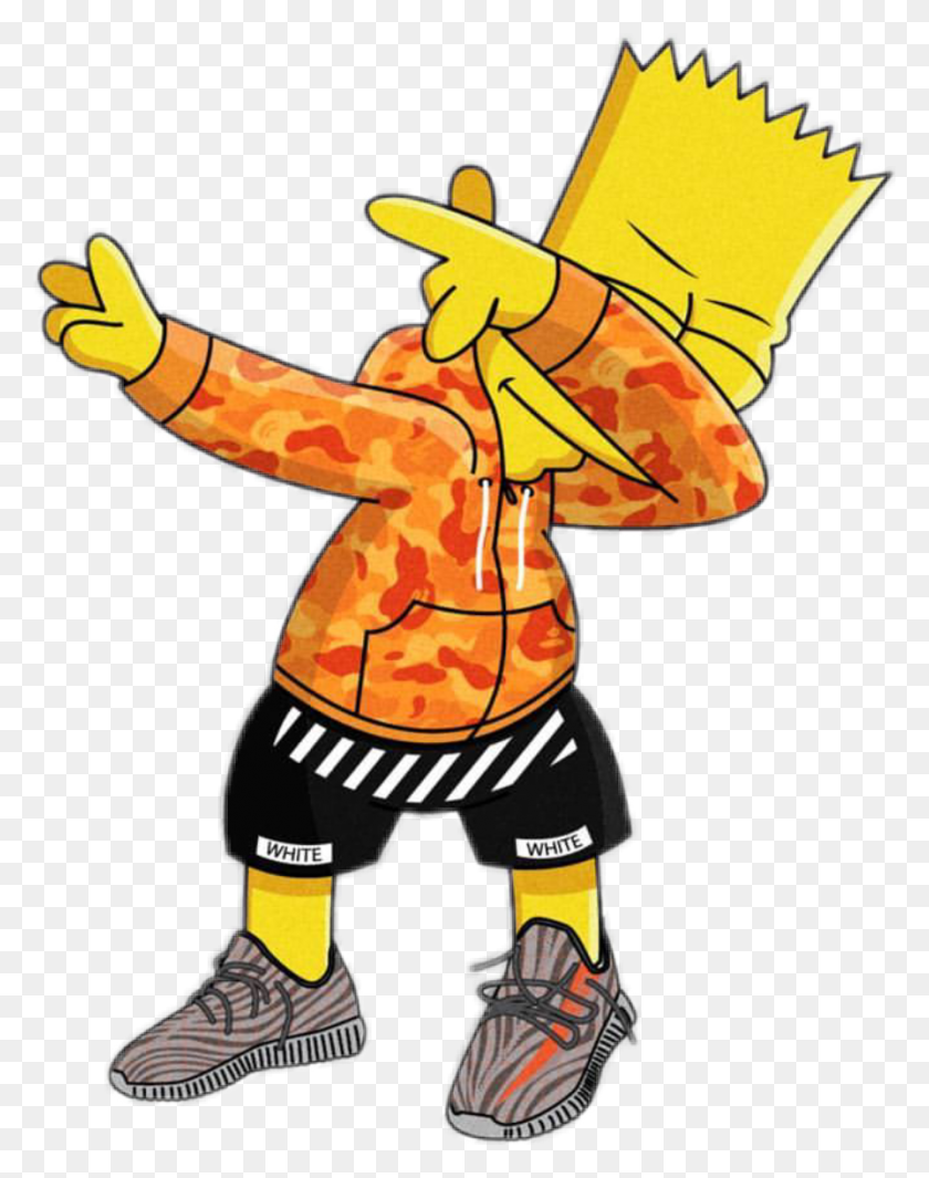 895x1154 Bart Dab Supreme Simpson Gang Trap Swag Fresh Simpsons Hypebeast Roblox T Shirt, Mascot, Person, Human HD PNG Download