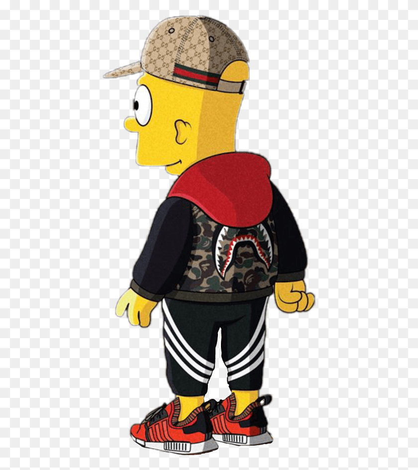 428x885 Descargar Png Bart Simpson Simpsons Thesimpsons Yeezy Fresh Bart Simpson Con Swag, Ropa, Ropa, Persona Hd Png