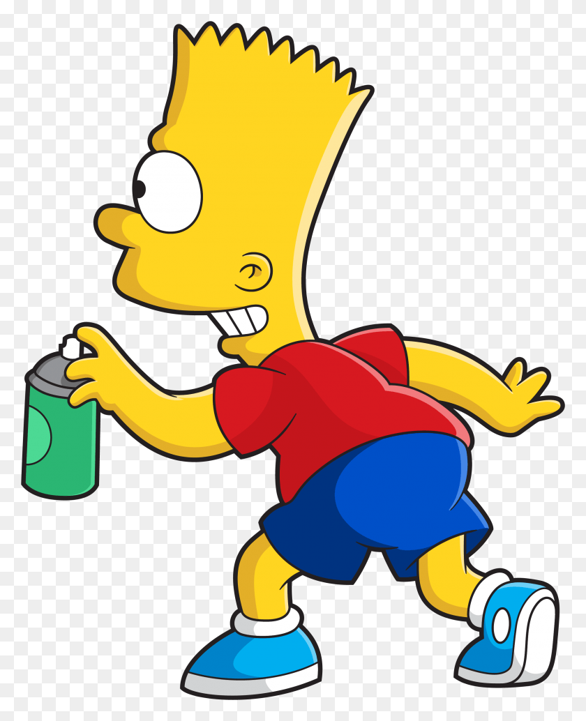 2403x3002 Bart Simpson Spray Paint Bart Simpson Con Aerosol, Tin, Can, Super Mario HD PNG Download