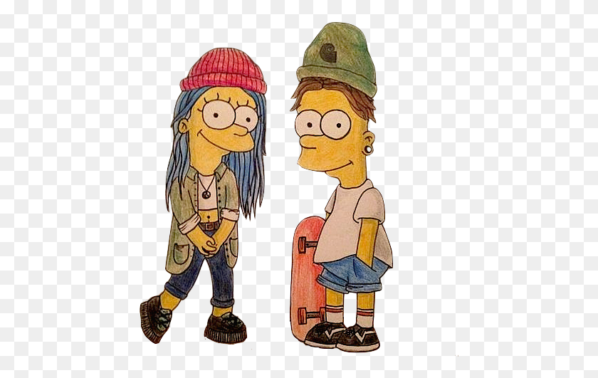 449x471 Bart Y Lisa Skate, Clothing, Apparel, Person HD PNG Download