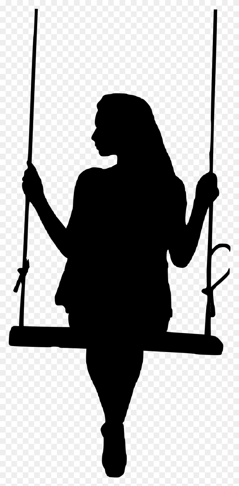 909x1921 Baseball Girl Swinging Jpg Transparent Library Silhouette Woman On Swing Silhouette, Gray, World Of Warcraft HD PNG Download