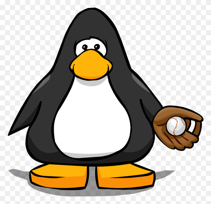 796x768 Descargar Png Guante De Béisbol De Una Tarjeta De Jugador Pingüino De Club Penguin, Pájaro, Animal, King Penguin Hd Png