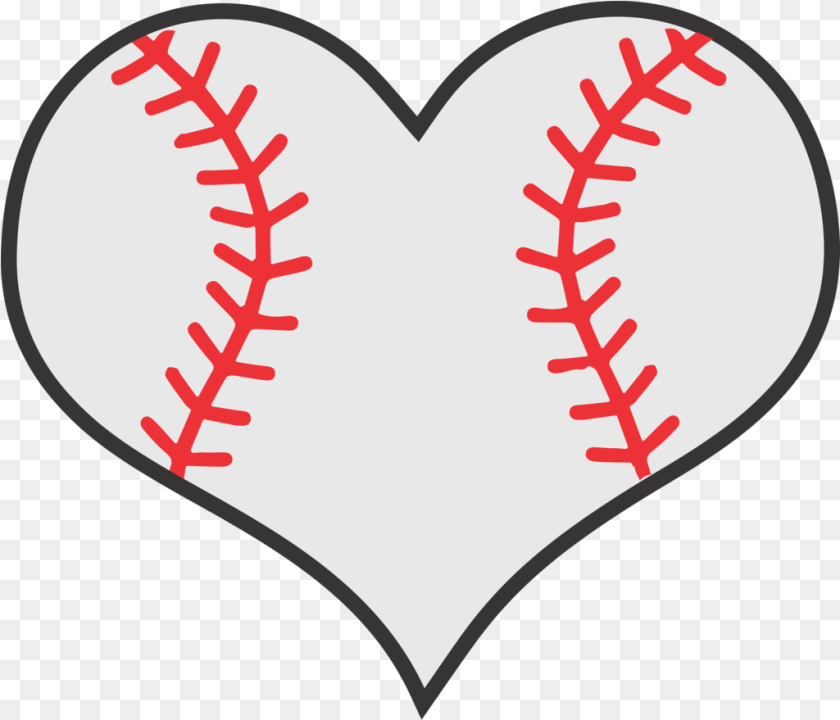 Baseball Stitches Baseball Heart Clipart PNG