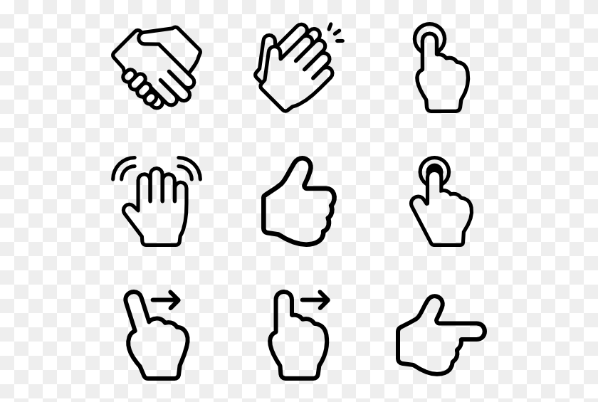 529x505 Basic Hand Gestures Lineal Eco Icon, Gray, World Of Warcraft HD PNG Download
