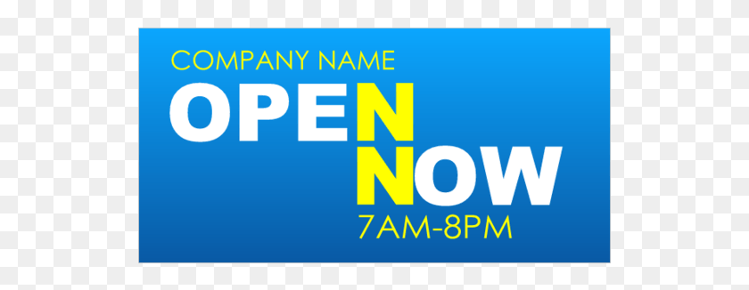 531x266 Basic Open Now Vinyl Banner With Hours Graphic Design, Text, Number, Symbol HD PNG Download