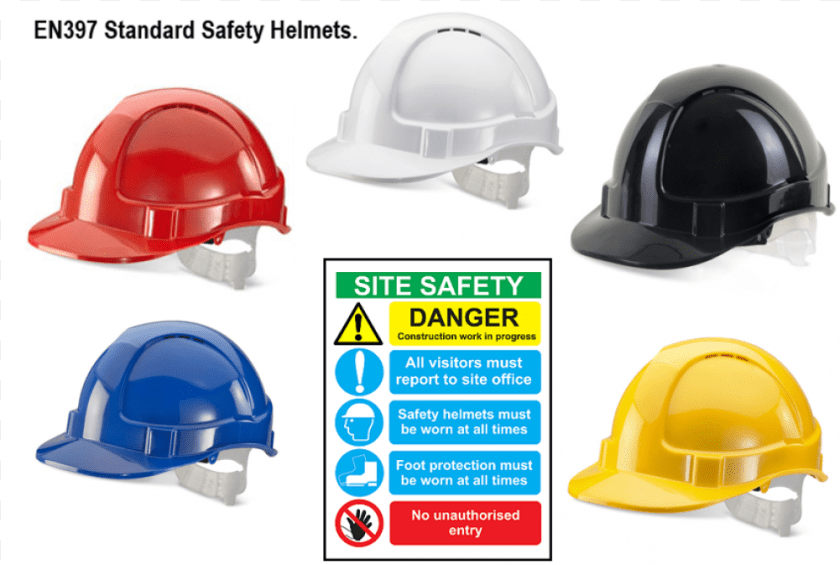 Basic Site Safety Helmets Vented And Conforms To En397 All Construction Helmets, Clothing, Hardhat, Helmet Clipart PNG