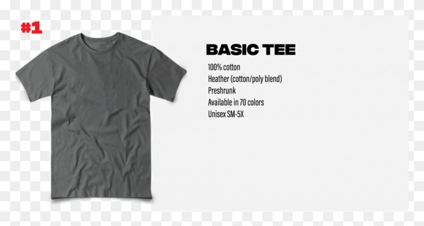 1000x500 Basic Tee, Clothing, Apparel, T-Shirt Descargar Hd Png