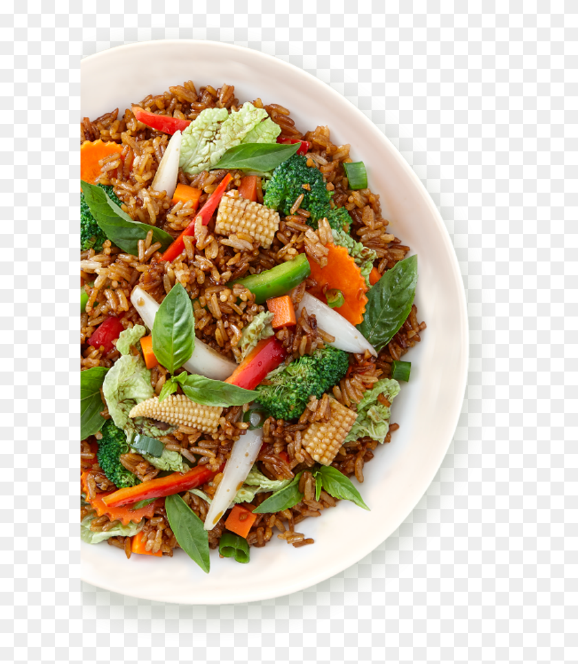 607x905 Basil Fried Rice Vegan Lentil Salad, Plant, Dish, Meal HD PNG Download