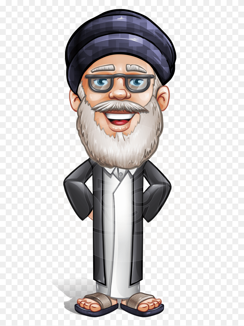499x1061 Basir Wiseman An Elderly Male Character With Arab Man Cartoon, Face, Person, Human HD PNG Download