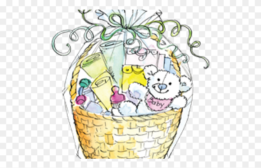 513x481 Basket Clipart Baby Shower, Helmet, Clothing, Apparel HD PNG Download