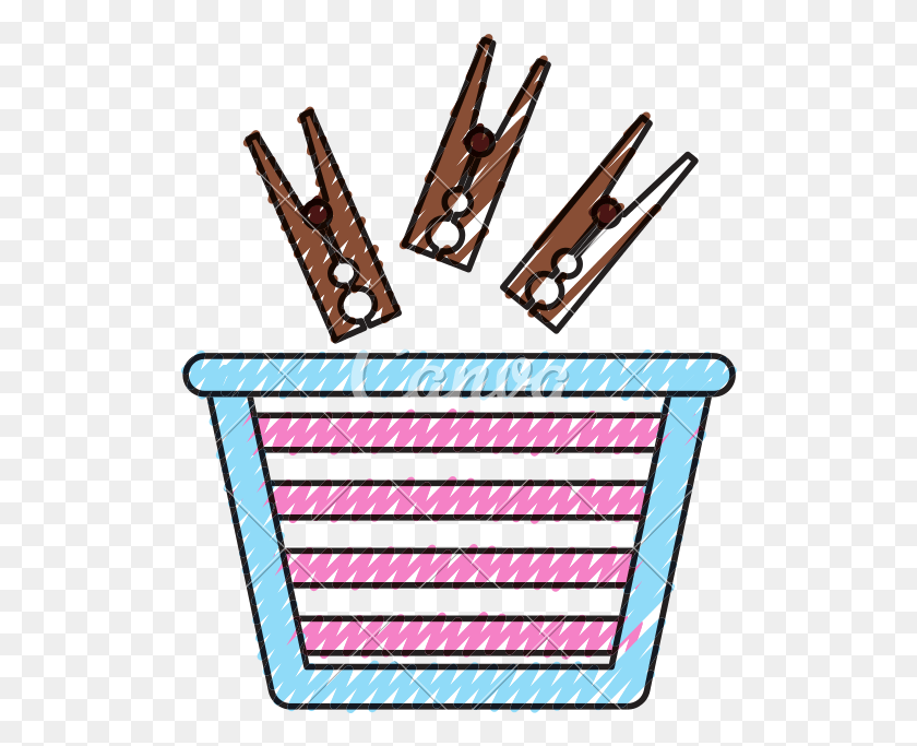 511x623 Basket With Clothes Pin Illustration, Guitar, Leisure Activities, Musical Instrument HD PNG Download