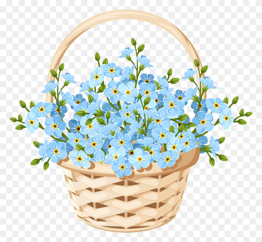 5409x4966 Canasta Con Flores Clipart, Flor, Planta, Blossom Hd Png