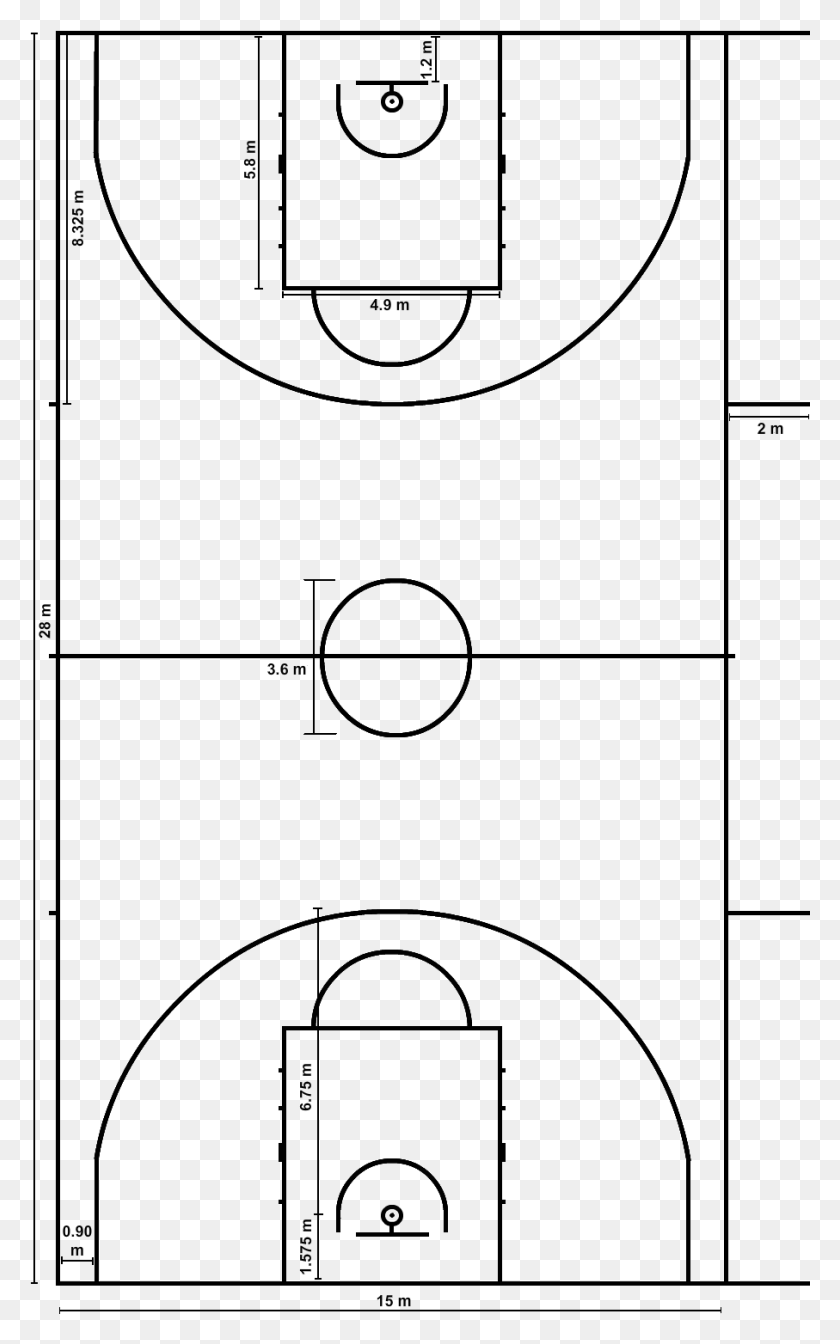 907x1494 Basketball Court Measurements Basketball Court Diagram, Gray, World Of Warcraft HD PNG Download