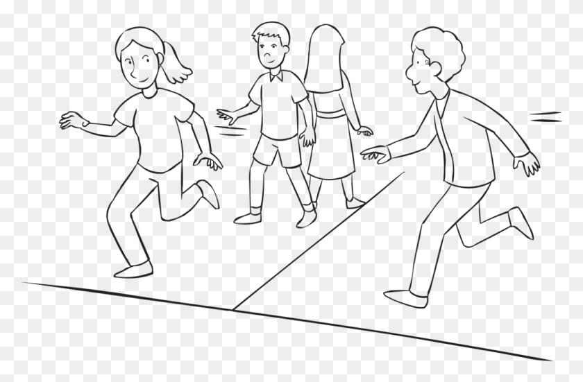 1025x646 Basketball Court Tag Line Art, Person, Human, People HD PNG Download