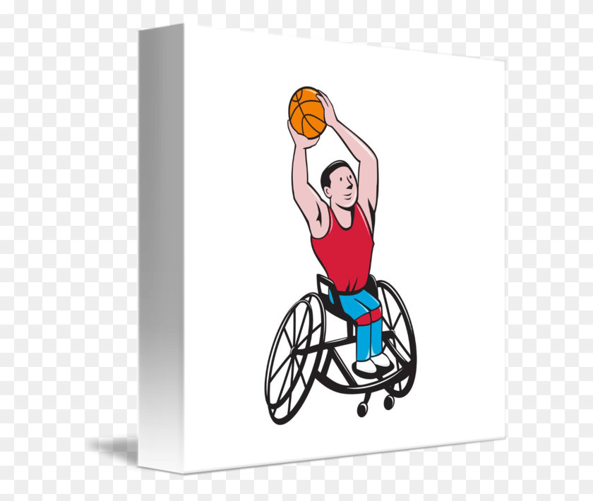 606x650 Basketball Player Cartoon Wheelchair Basketball Player Shooting Ball Cartoon, Chair, Furniture, Person HD PNG Download