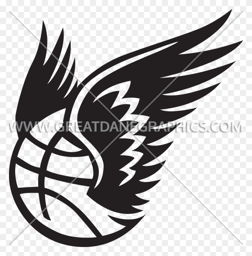 825x839 Basketball With Bird Wings, Symbol, Animal, Bow HD PNG Download