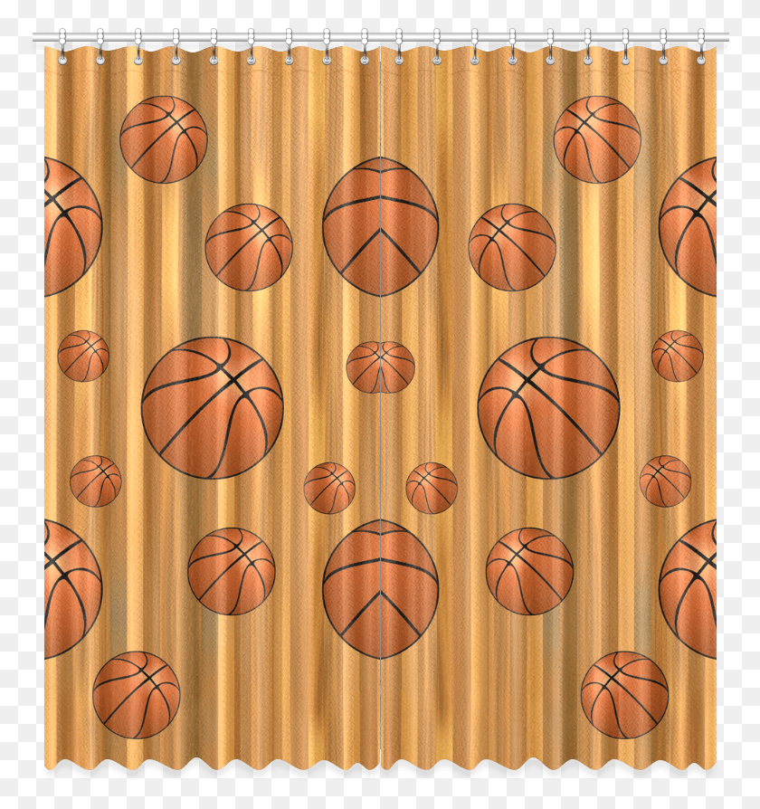 780x834 Basketballs With Wood Background Window Curtain 50 Cross Over Basketball, Shower Curtain HD PNG Download