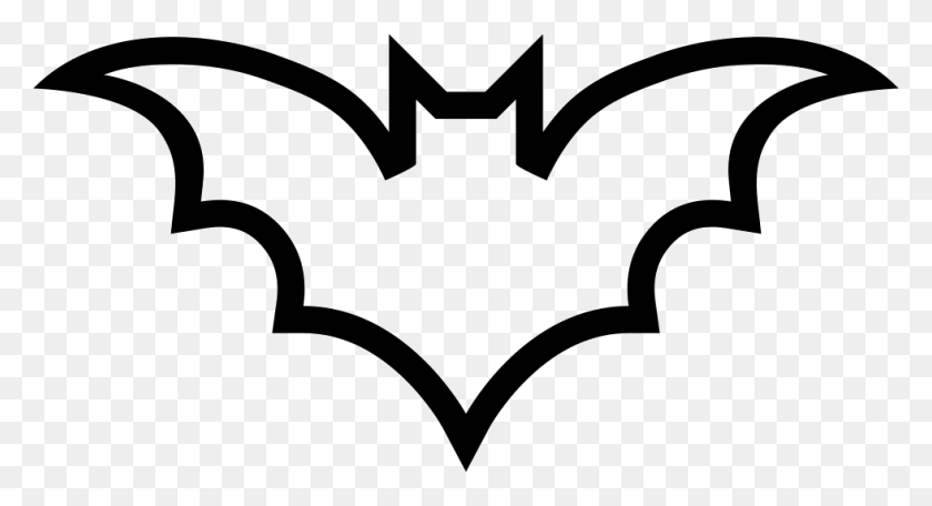 980x498 Bat Outline Svg Bat Outline, Symbol, Batman Logo, Stencil HD PNG Download