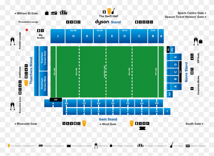 889x631 Bath City Centre Map Bath Rugby Stadium Map, Scoreboard, Text, Number HD PNG Download