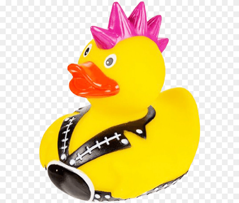 568x713 Bath Duck Toy Rock Punk Freetoedit Punk Rubber Duck, Animal, Beak, Bird PNG