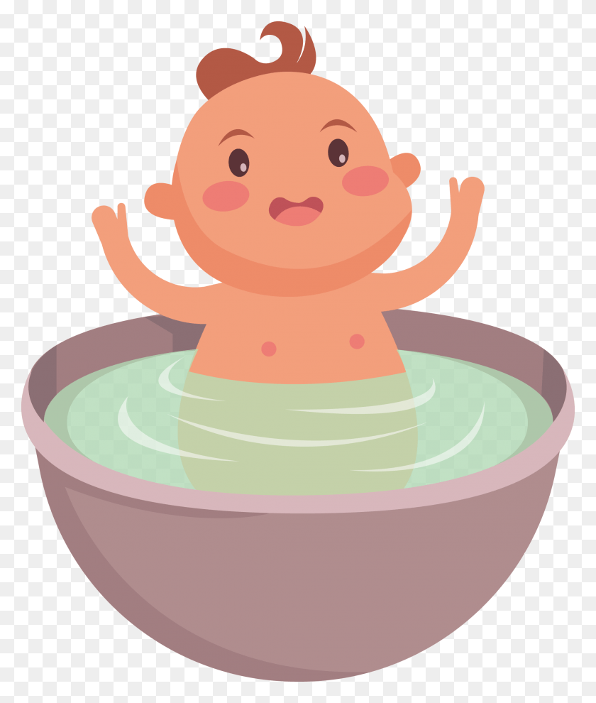 2134x2545 Bathing Infant Clip Art Illustration, Bowl, Snowman, Winter HD PNG Download