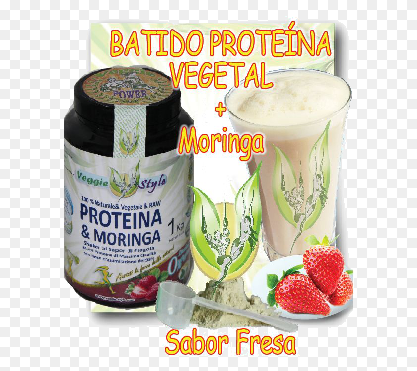 586x688 Batido Proteina Vega Fresa, Planta, Tarro, Alimentos Hd Png