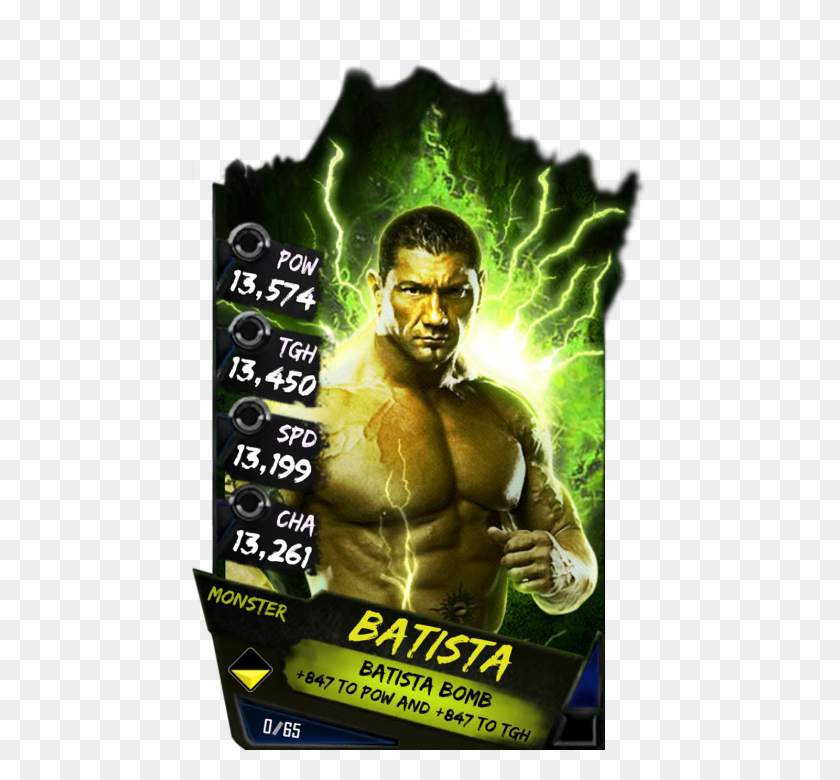 456x720 Batista S4 17 Monster Monster Card Wwe Supercard, Реклама, Плакат, Флаер Hd Png Скачать