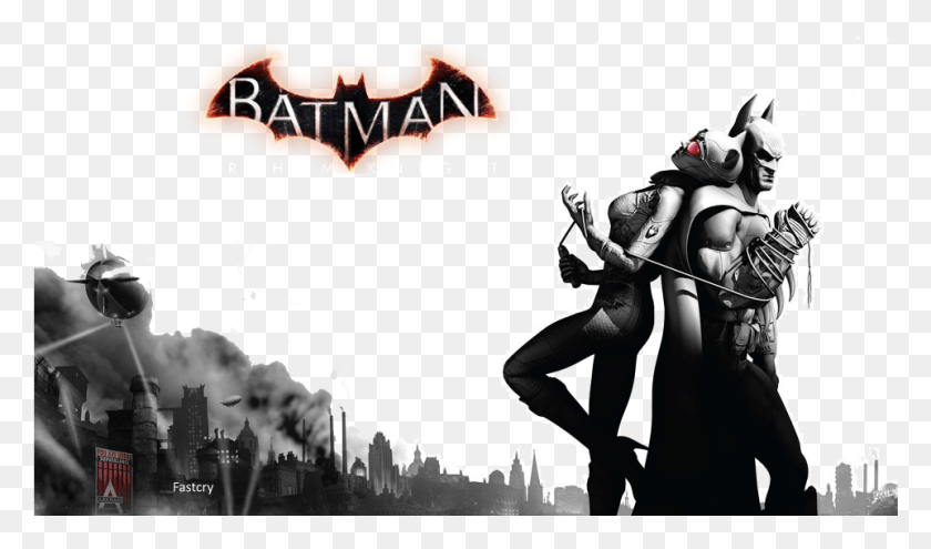 961x537 Бэтмен Женщина-Кошка Бэтмен Аркхем Сити Женщина-Кошка Плакаты, Человек, Человек, Люди Hd Png Скачать